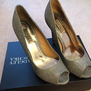 Badgley mischka sparkle metallic pump, size 8